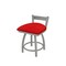 Holland Bar Stool Co 18" Low Back Swivel Vanity Stool, Nickel Finish, Canter Red Seat 82118AN011 - alternate 1